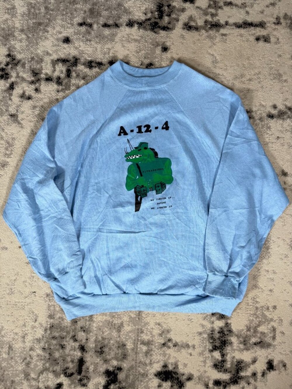 Vintage 80s Made in USA Sportswear Military Graphic Crewneck